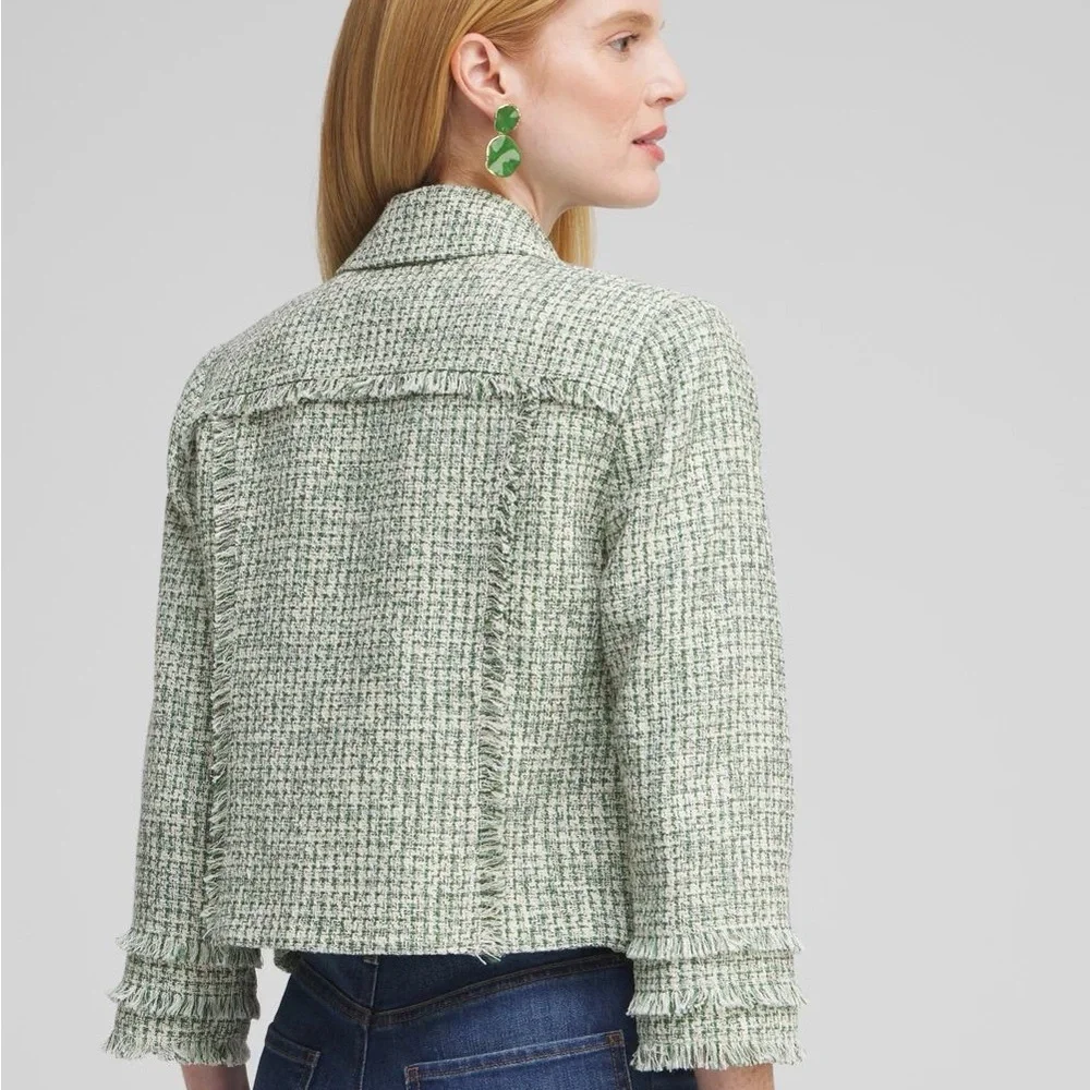 Chico's Green Tweed Blazer - Picture 4 of 11